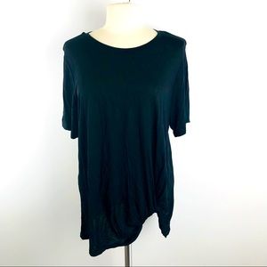 Ambiance Black Side Gathered 1X Shirt BNWOT